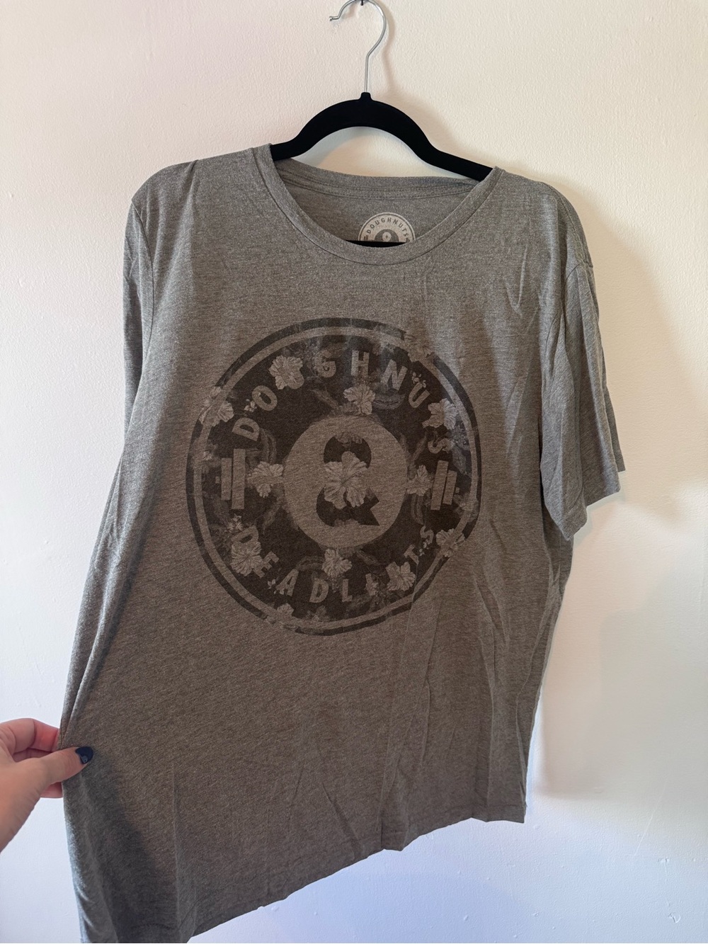 Doughnuts & Deadlifts Gray Graphic T-Shirt
